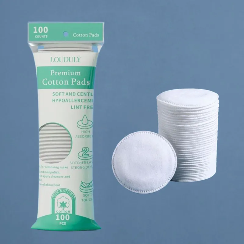 50/100 個の柔らかく通気性のある円形楕円形メイク落としパッド両面テクスチャコットンパッド毎日の洗顔に使用