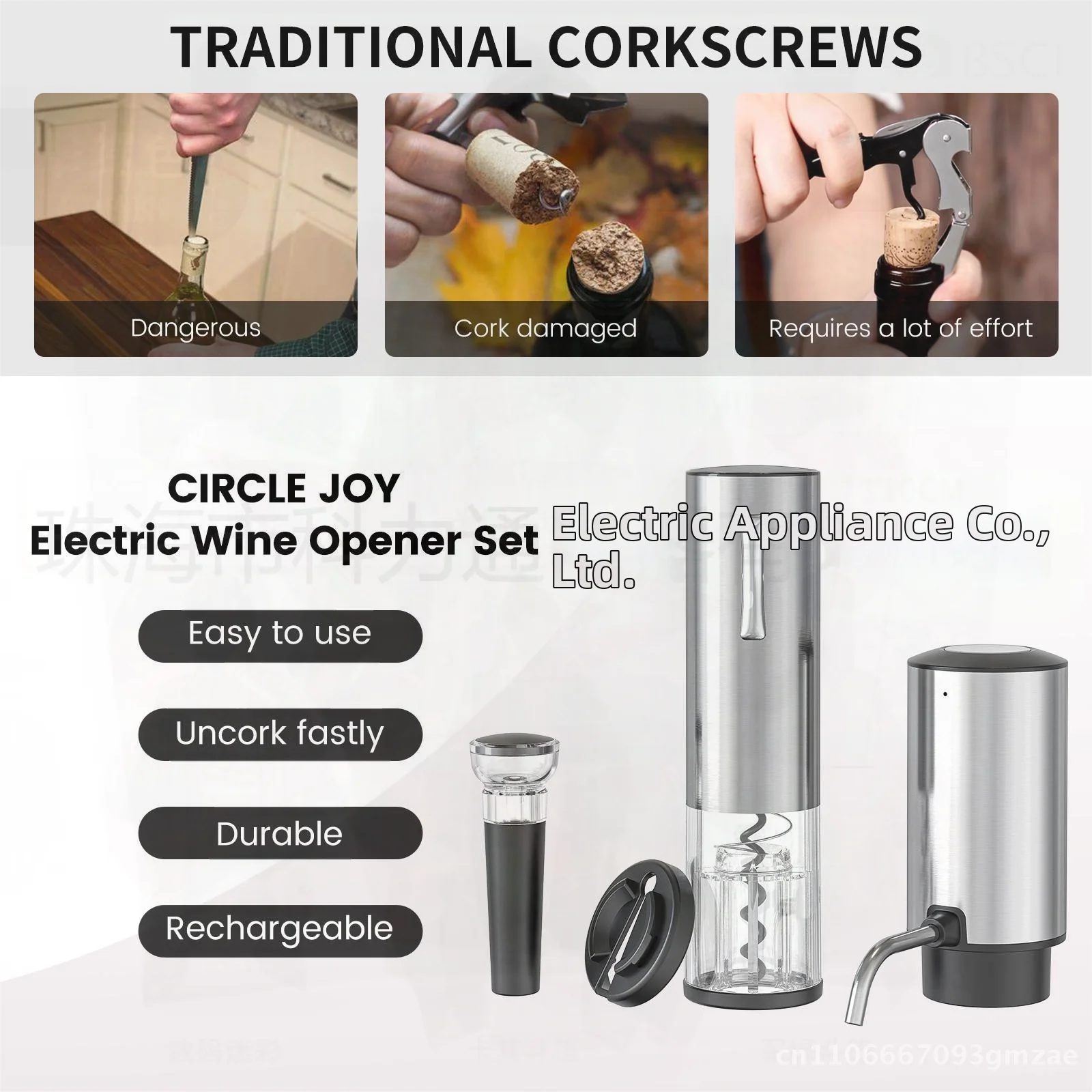 

Kelitong Electric Wine Bottle Opener Aluminum Alloy Food Grade Portable Automatic Multifunctional Gift for Wedding Birthday