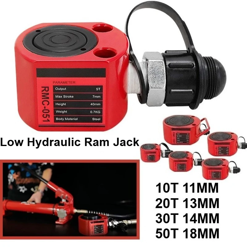 

Hydraulic Ram Cylinder 10/20/30/50 Ton Lifting Jack Low Hydraulic Ram Jack Mini Portable for Shipbuilding Bridge Construction