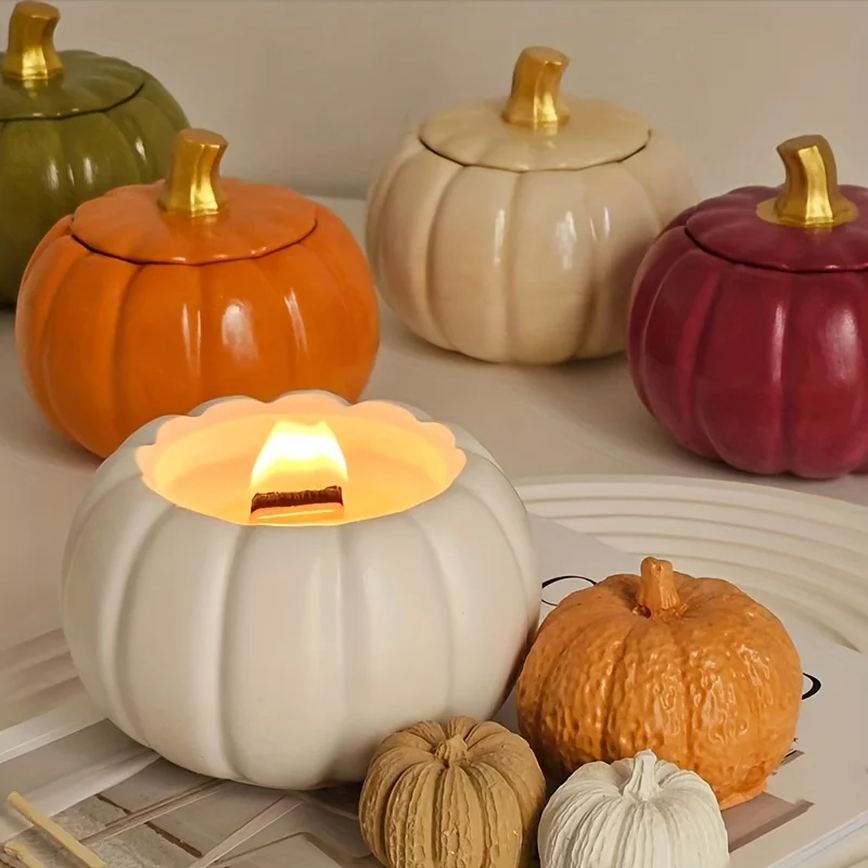 

Halloween Series Pumpkin Storage Box Silicone Mold Plaster Candle Holder Jar Making Silicone Mould Handmade Flowerpot Resin