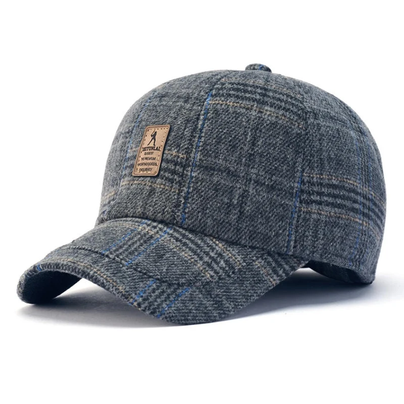 Men's Fleece-Lined Duckbill Cap Ear-Protection Baseball Cap for Middle-Aged And Elderly Autumn Winter Dad Hat Warmth