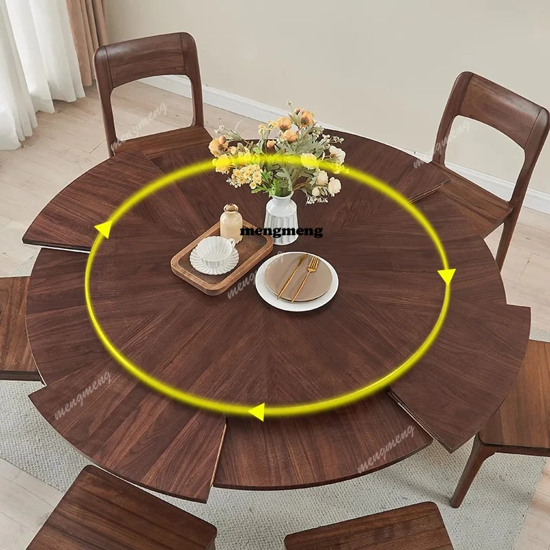 Rotatable Telescopic Dining Table Multi-functional Small-sized Household Dining Table Retor Dining Room Furniture Esstisch