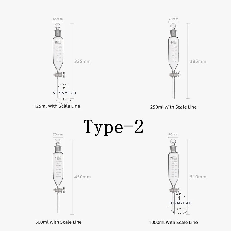 1Pcs/Lot Cylindrical separatory funnel, Graduated cylindrical separatory funnel,Constant pressure separating funnel