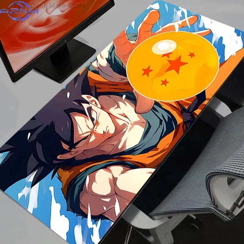 Mouse Pad Anime Fighter With Four Star Orange Crystal Ball Blue Splash Graphic Rubber Non Slip Gaming Desk Mat For Keyboard Offi