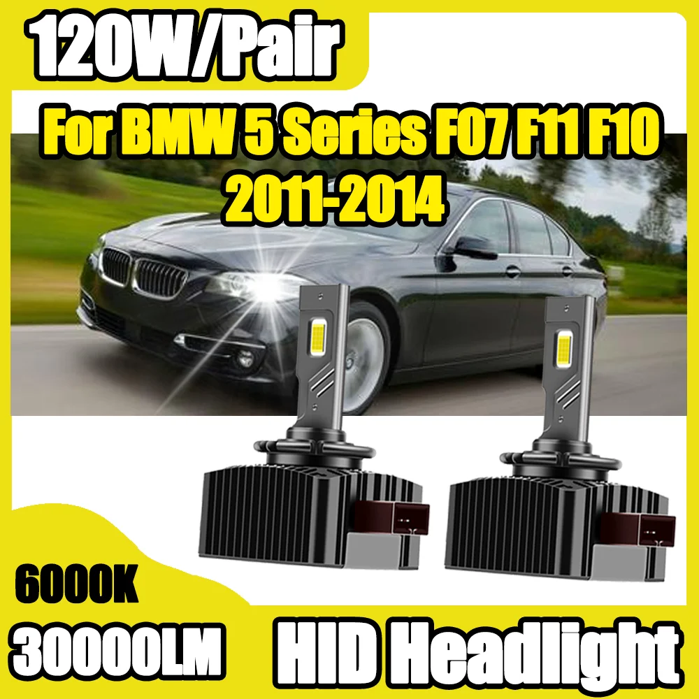 

2X D1S 30000LM HID Xenon Headlamp Bulbs 6000K Canbus LED Headlights 120W Front Lamps 12V For BMW 5 Series F07 F11 F10 2011-2014