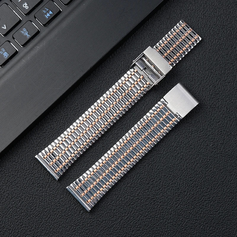 남성용 밀라노 메쉬 스트랩, 아르마니 IWC 오메가 샤오미 삼성 화웨이 GT/2/3 티쏘 메탈 스틸 스트랩, 컬러 블록 워치 체인, 20mm, 22mm