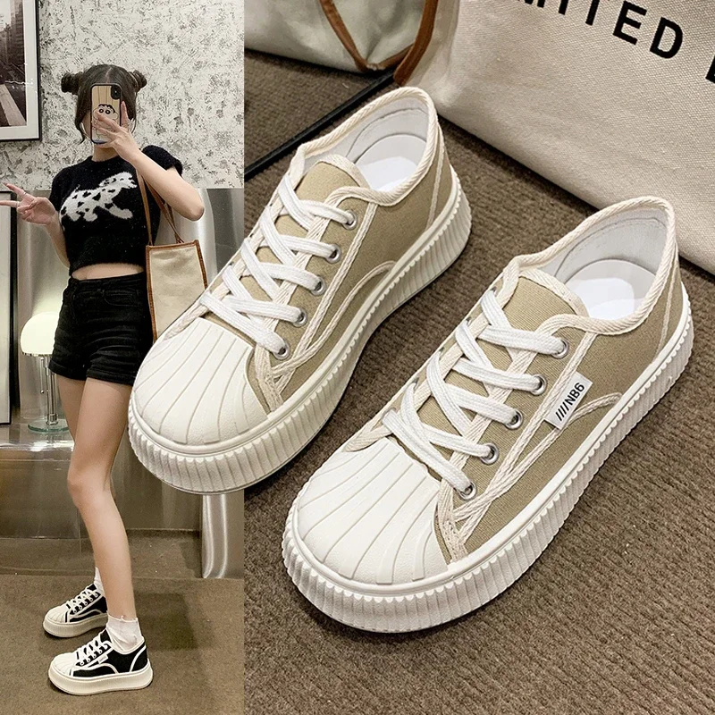 Spring/Summer/Autumn Breathable Shell Head Little White Shoes for Women 2024 New Versatile Board Shoes Popular