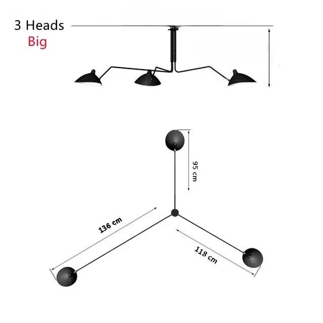 Mouille Plafondlamp Industrie Plafondlamp Nordic Black Spider hanglamp voor woonkamer slaapkamer Zwart armatuur Home Decor