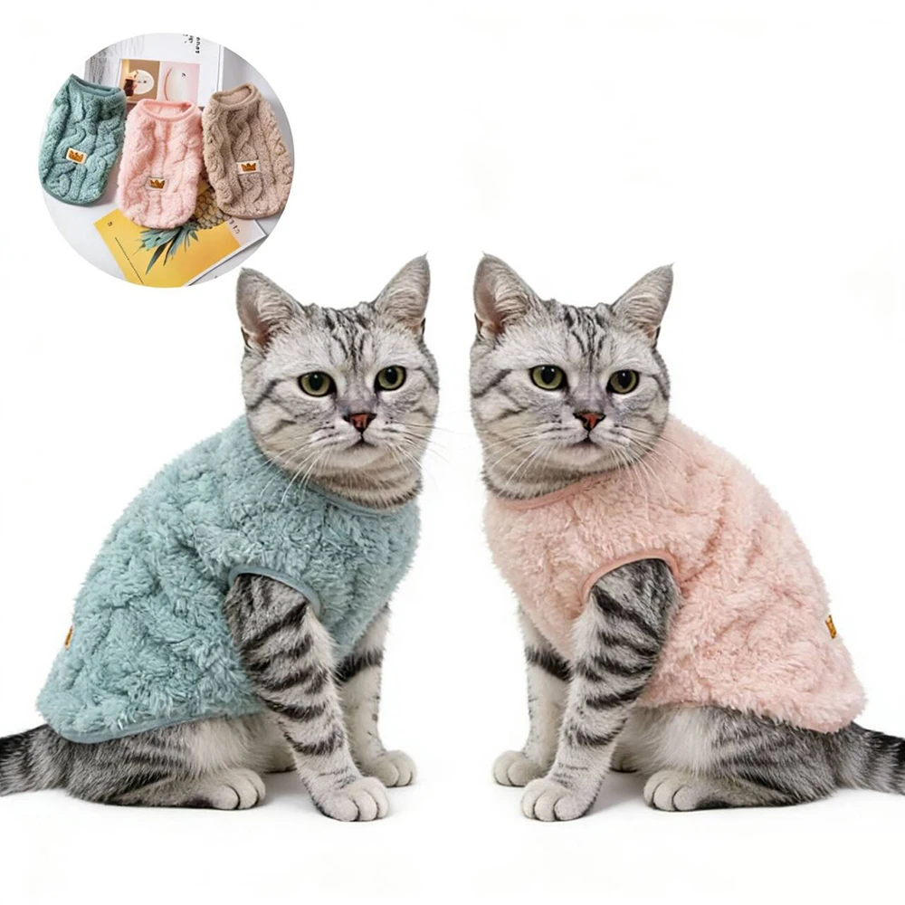 Weiche Gemütliche Katzenkleidung Herbst Winter Warmer Fleece-Pullover für Kleine Hunde Welpen Kätzchen Jacke Mantel Haustier Sphynx Kostüm Pullover