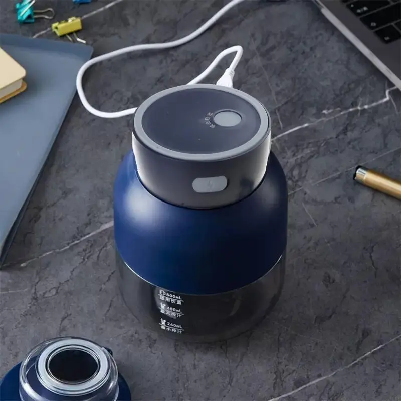 J6PE Portable 500ml Travel Cup dan Tutup 2600mAh Juicer Cup untuk Shakes and Home Travel