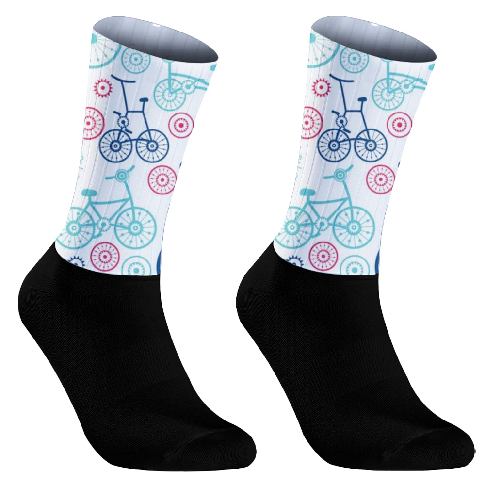 2024 neue Radsport Knies trümpfe Anti-Rutsch-Silikon Fahrrad Sport Laufs ocken Rad socken