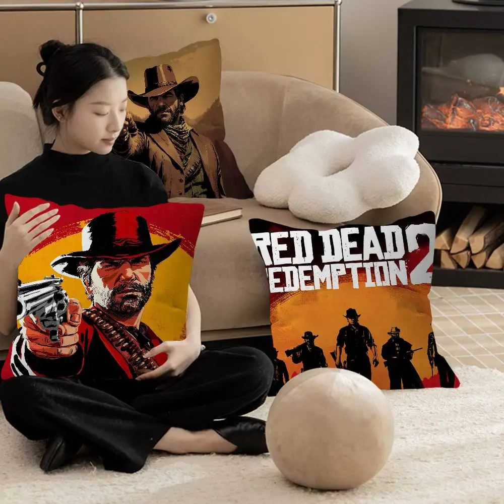

Game R-Red D-Dead R-Redemption Personalized Picture Text Home Decorative Pillows Household Gifts 45x45cm