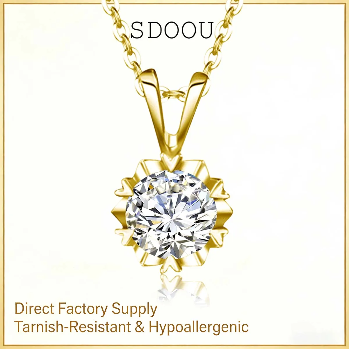 

SDOOU 1-3 Carat Moissanite Snowflake Necklace 14K Gold Filled Pendant Chain with GRA Minimalist Casual Jewelry Gift for Women