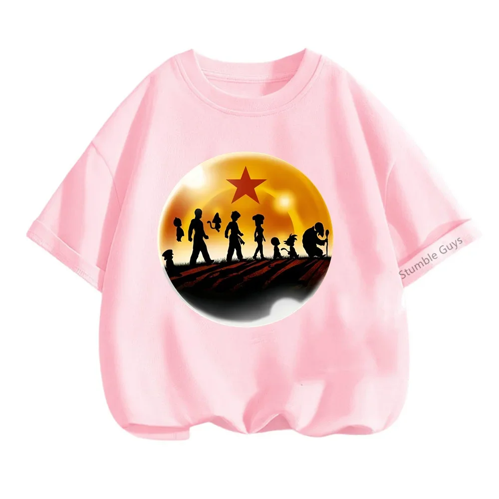 2024 Nieuwe Zomer Dragon Ball Tshirt Kids Boys Anime Tops Teen Goku T-Shirt Jongens Meisjes Casual Leeftijden 3-14 Kinderkleding