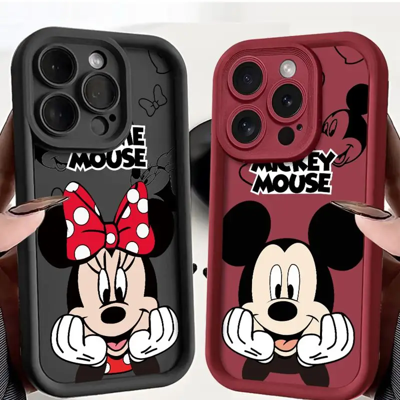 Disney Cute Mickey Minnie for Apple iPhone 13 15  Pro Max 14 13 Pro 11 12 7 8 Plus X XS MAX XR 14 Plus Silicone Phone Case funda