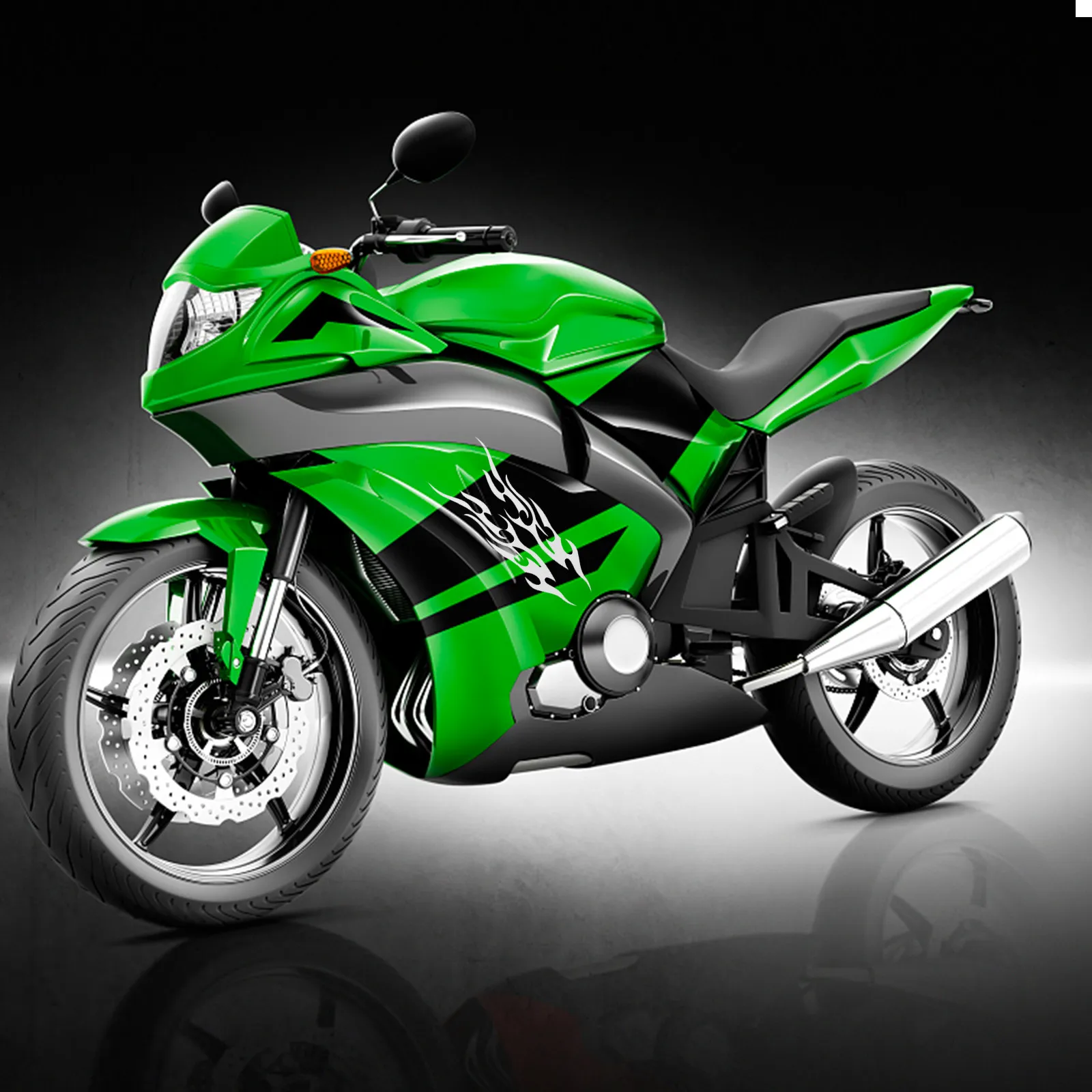 

Flame Stickers Reflective Silver Decals for Cars Motorbikes Durable Creative Vehicle Decoration Kitchen Accessories