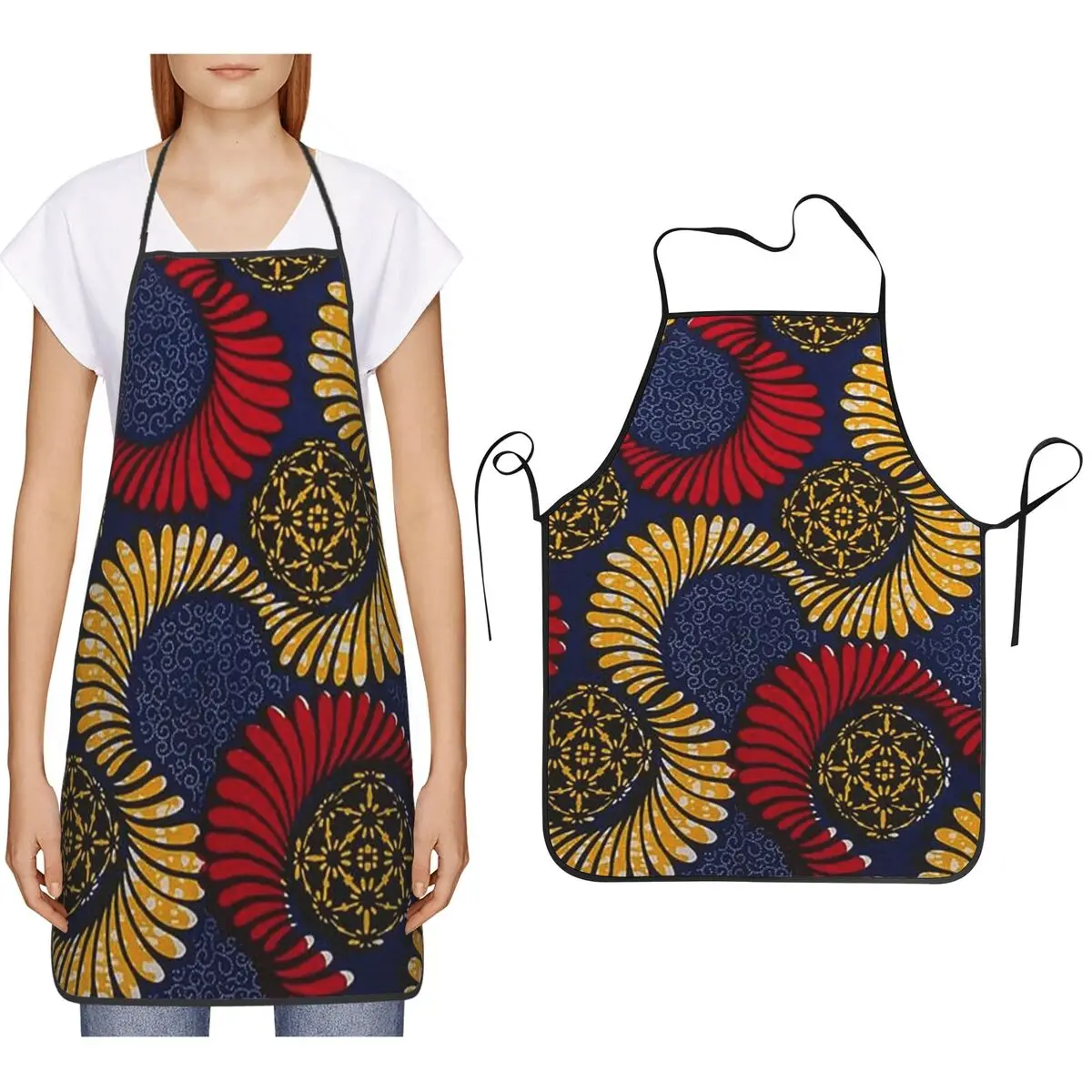 

Фартук с принтом змеи в африканском стиле Анкара, фартук для шеф-повара, приготовления пищи, выпечки, нагрудник, кухонный сарафан для чистки для женщин и мужчин, живопись