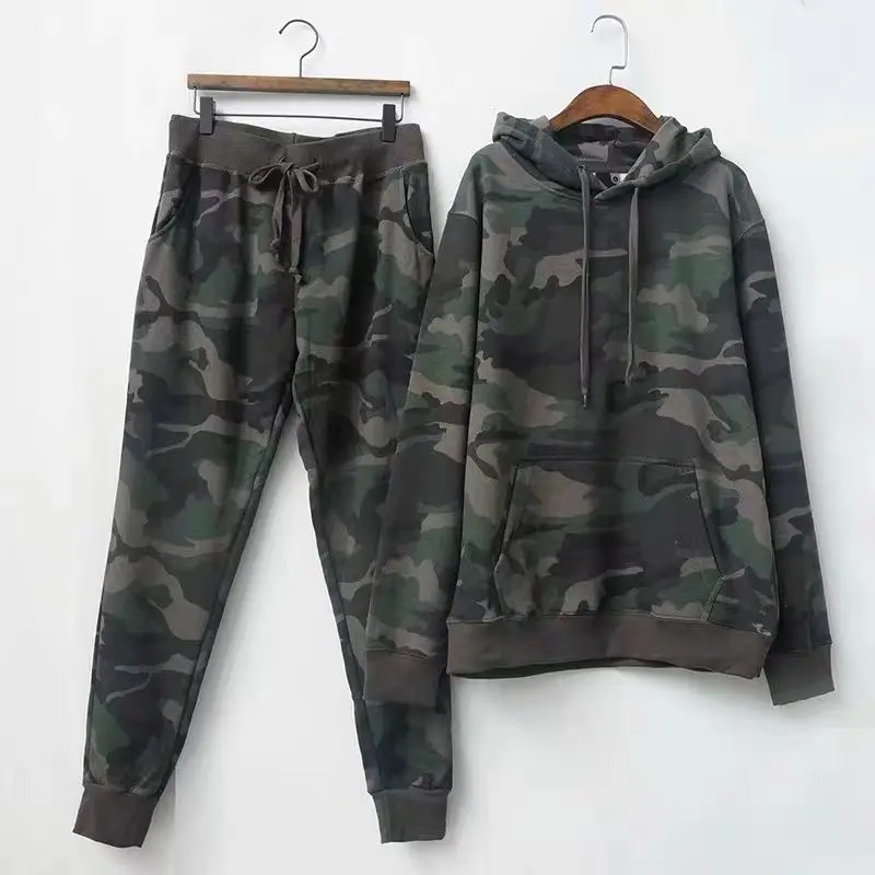 Autumn and Winter 2026 Couples Wear Men's and Women's Work Camouflage Jacket Hoodie Loose Large Size Cardigan Hooded Sweater Set