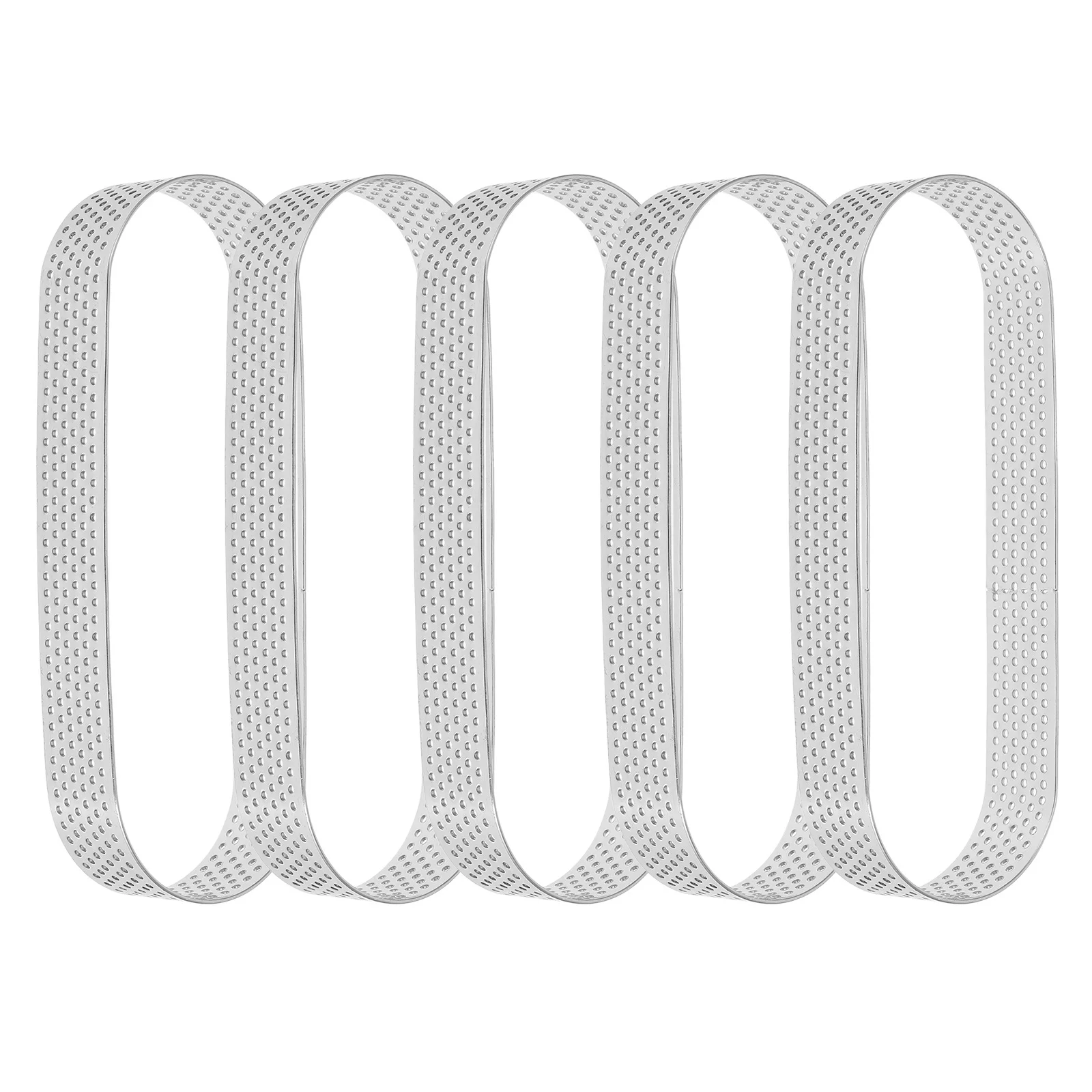 

6Pcs Stainless Steel Tart Rings Oval Perforated Cake Molds Nonstick Baking Tool for Mousses Tarts Desserts Perforated Tart Ring