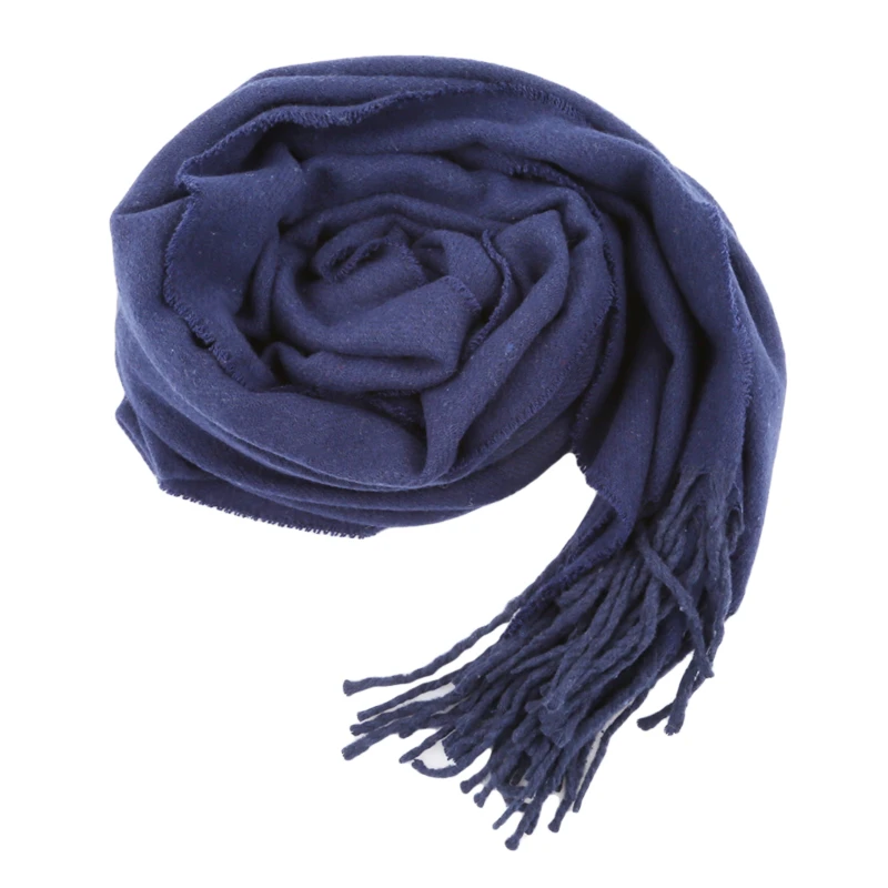 Wool Scarves Winter Soft Warm Cashmere Shawl Thickened Long Tassel Shawl Warm Scarf Fashion Solid Color Women Man Scarf