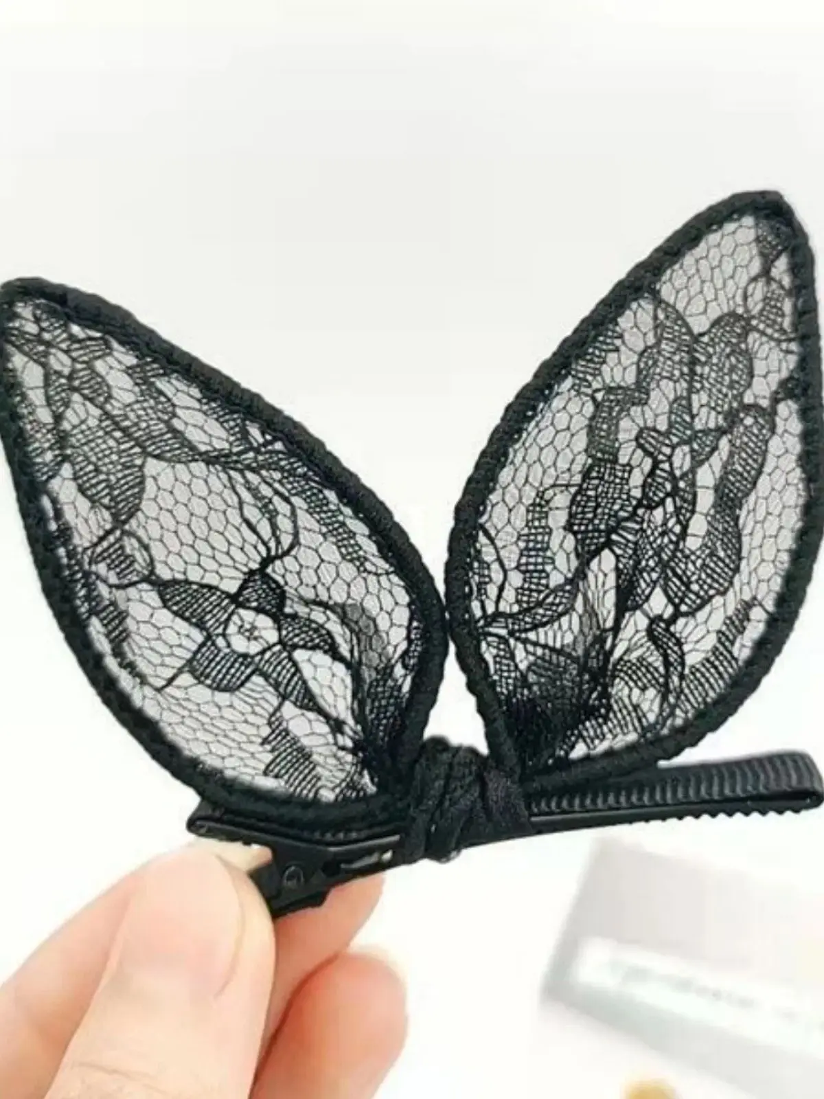 2PCS schwarze Hasenohren gebrochene Haarspange Mode Pony Seite Entenschnabel Clip Kopfschmuck Hunderte von Band ein Wort Clip Haarkarte – Detail 5
