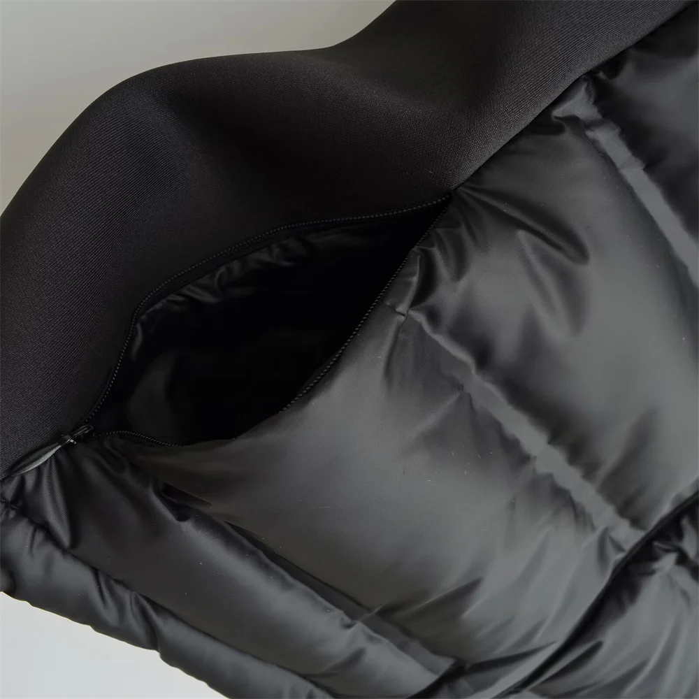 Nueva ropa de otoño e invierno para mujer, chaleco de Chaqueta de algodón de color simple y contrastante a la moda