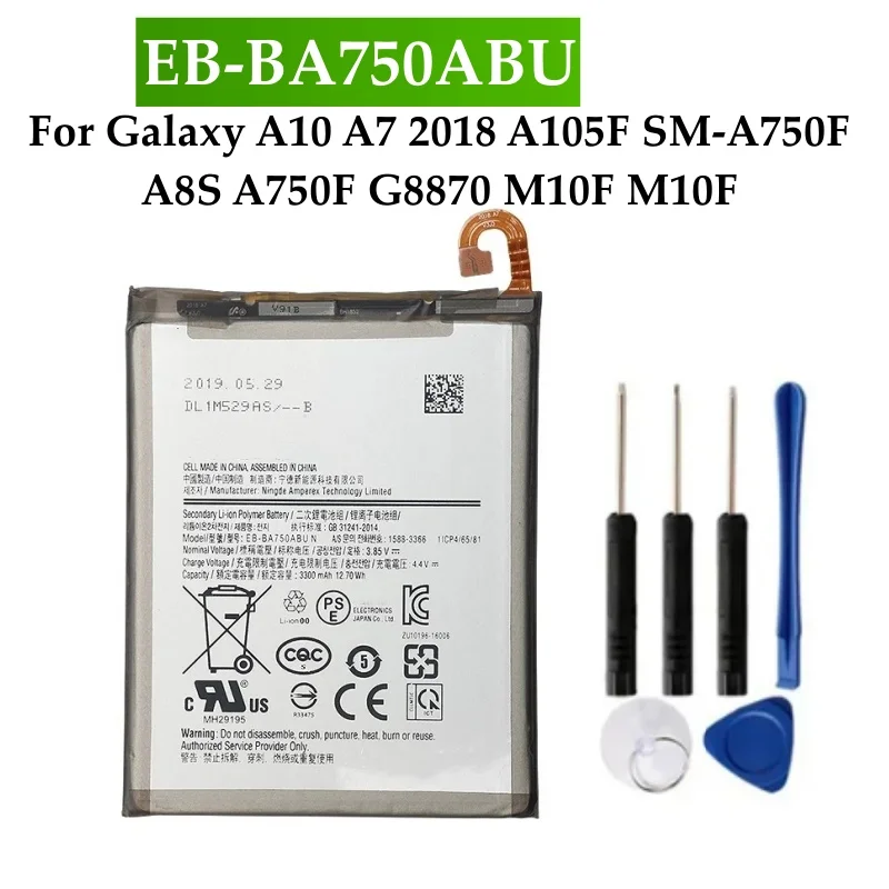 EB-BA750ABU 3300mAh For Galaxy A10 A7 2018 A105F SM-A750F A8S A750F G8870 M10F M10F + Free Tools