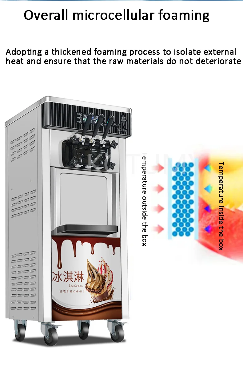 Commercial Soft Ice Cream Makers Desktop Sundae Ice Cream Production Machine Three Flavors Ice Cream Machine