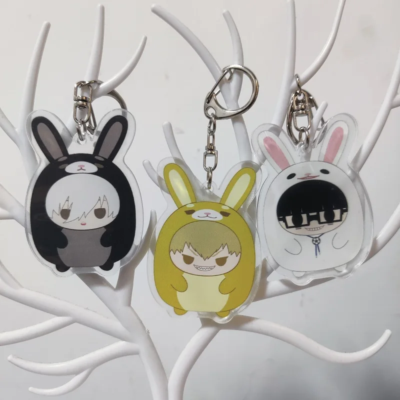 

6CM BLUE LOCK Anime Figures Cosplay Acrylic Double-Sided Keychains New Easter Bunny Creative Bag Pandent Keyrings Toys Fans Gift