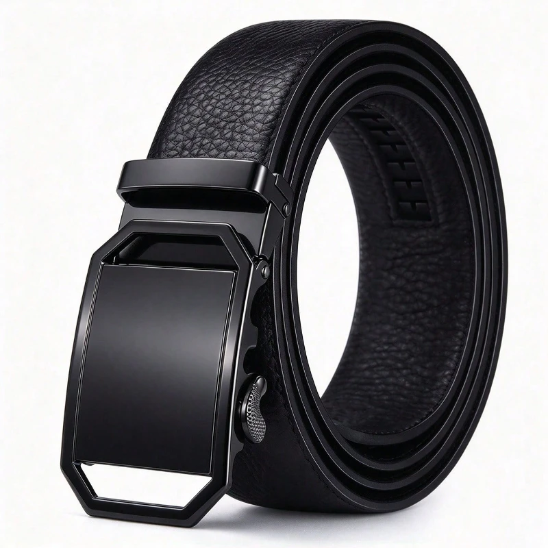 Men's casual business pants belt, automatic buckle trendy belt, young men's fashionable belt, suitable for office and jeans belt