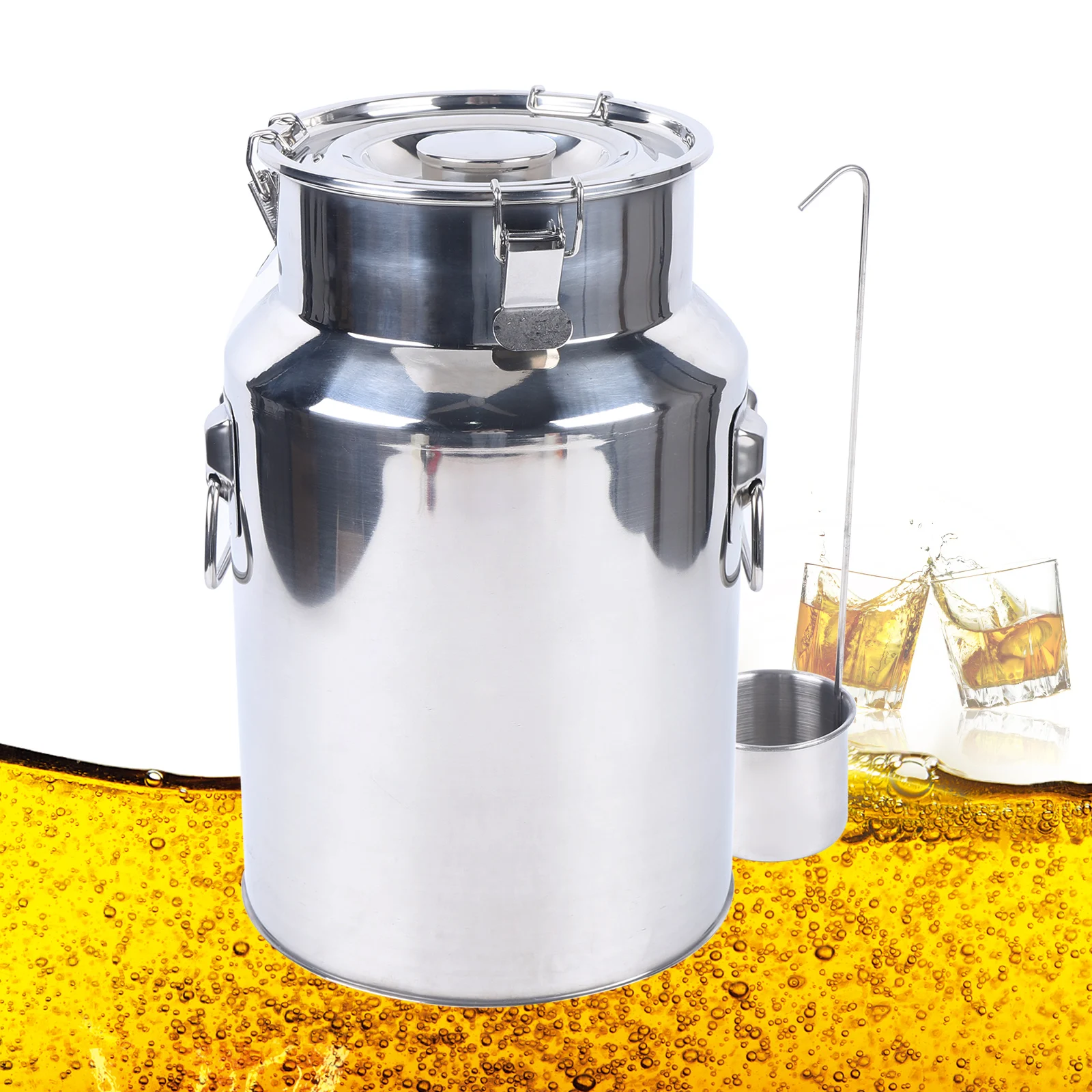 18L Milk Cans Stainless Steel Milk Transport Barrels Pail Milk Bucket Jug Oil Barrel Wine Barrel Canister Silicone Seal Barrels