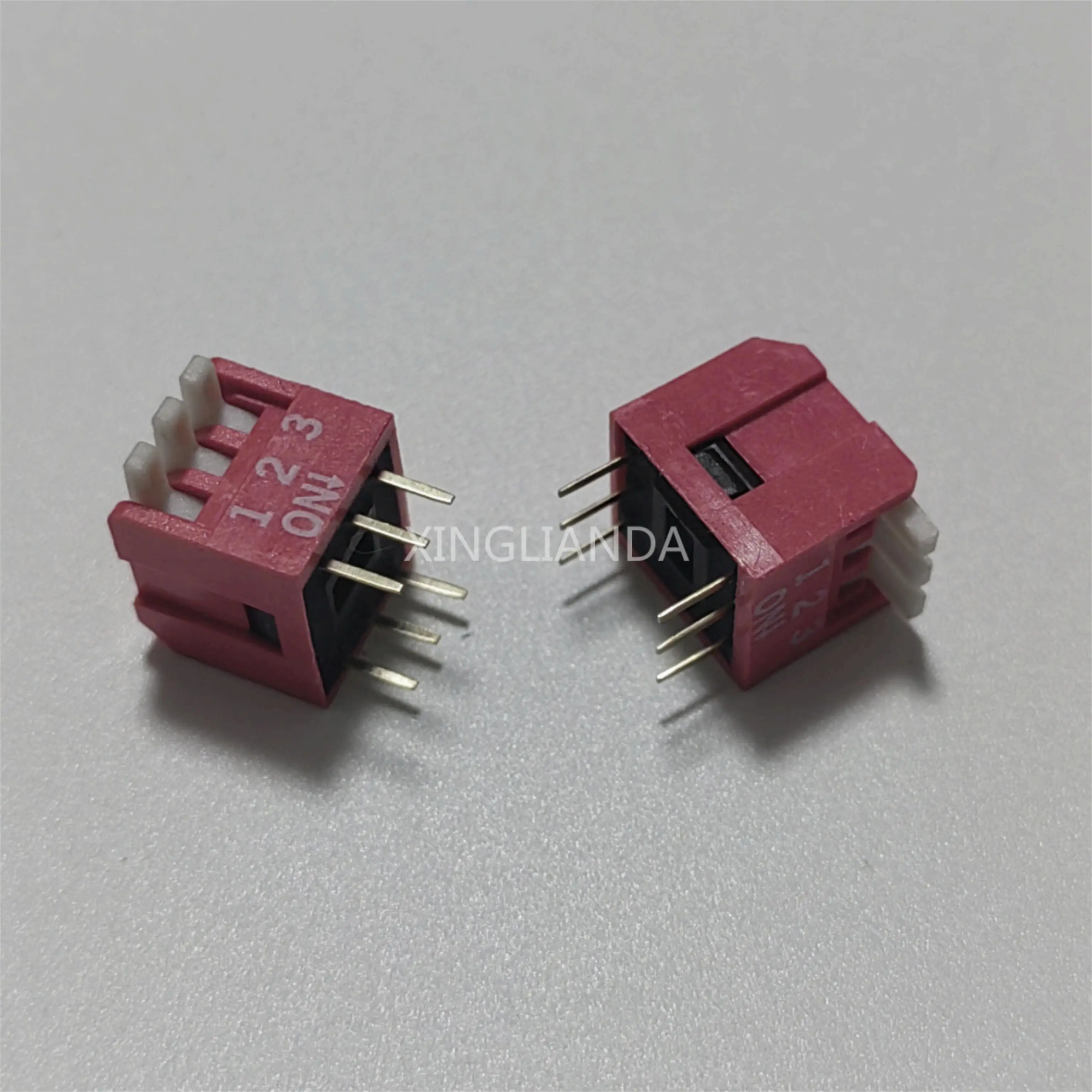 10PCS 2.54MM Slide Type Lateral Switch 1/2/3/4/5/6/7/8/10 Pin Position Way DIP Red Pitch Toggle Snap Switches