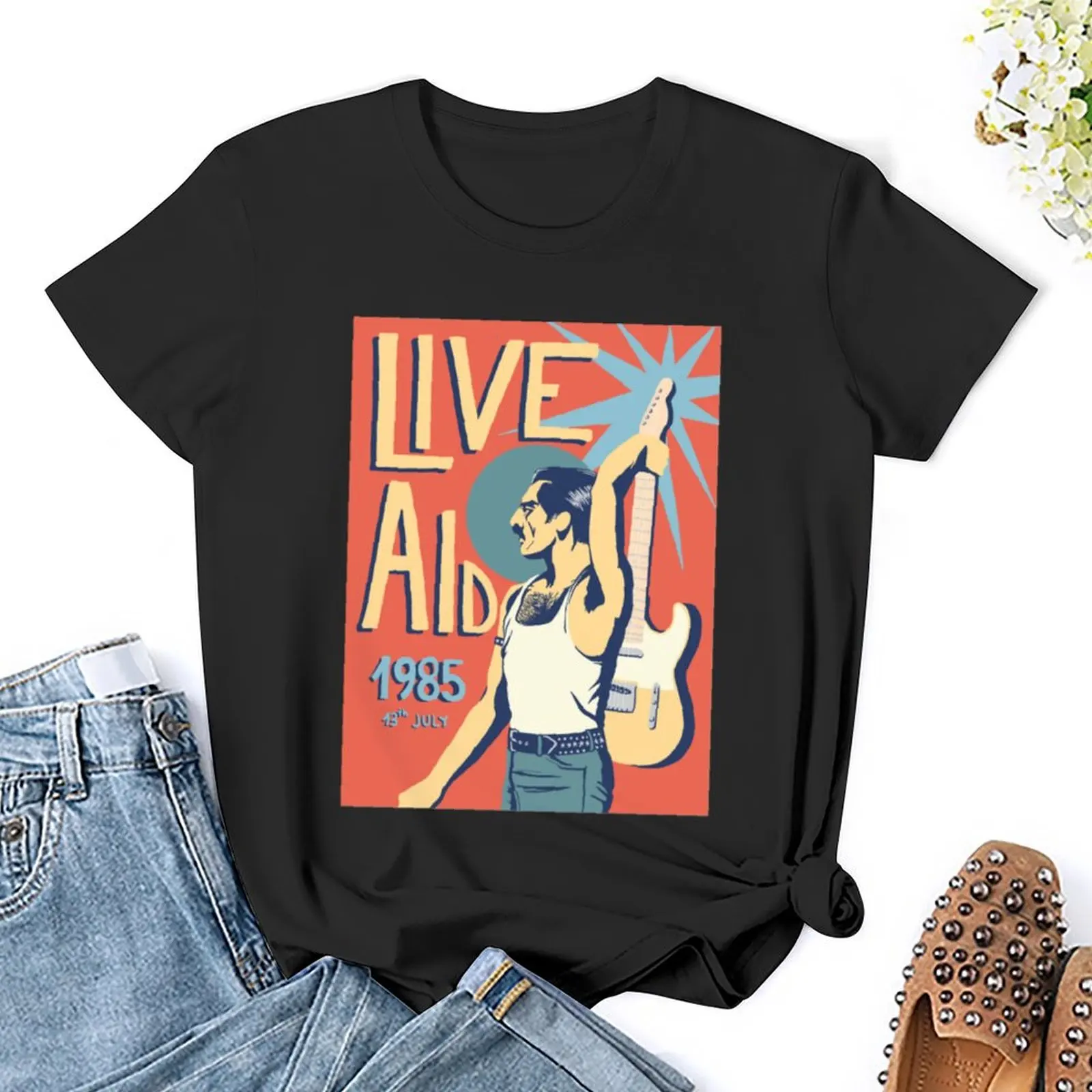 Live Aid 1985 T-Shirt summer tops cute tops korean fashion funny luxury designer clothing Women