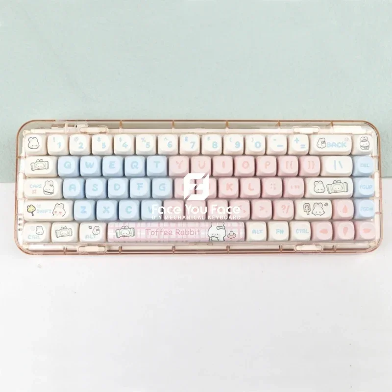 Imagem -03 - Tampa Chave de Coelho Açúcar Pbt Moa Perfil 139 Teclas Conjunto Teclado Mecânico de Sublimação Térmica de Tiro Duplo para Personalização