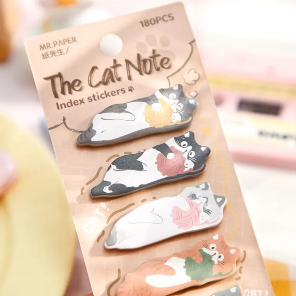 Notebooks Memo Pad Cat Index Sticker Creative Meow Kitty Index Dividers Cartoon Label Cat Paw Sticky Note Office