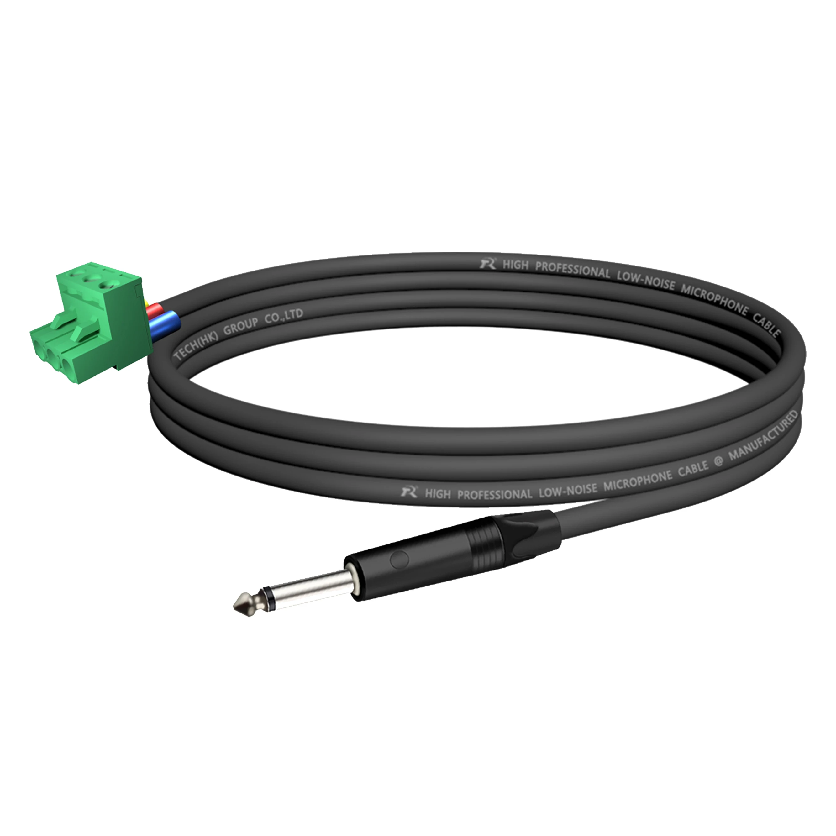Phoenix Terminal Connector Audiokabel, 6,5 mm (1/4 Zoll) TS-Stecker auf 3-poliger 5,08 mm/0,2 Zoll Rastermaß PCB Phoenix, Mono-Audiokabel – Detail 12