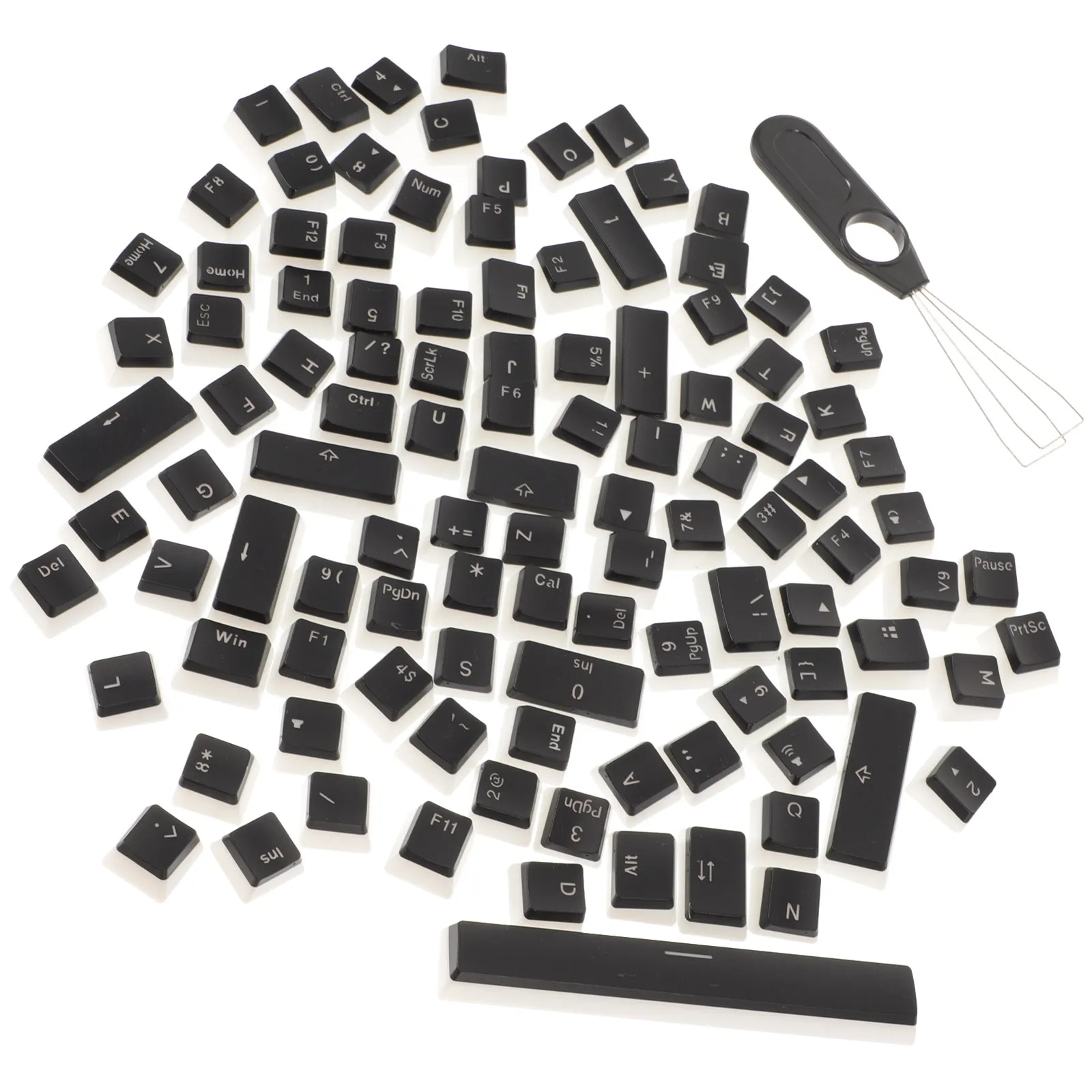 

1Set Ergonomic Inclined Pudding Keycaps Pbt Material 108 Key Set Frosted Surface Enhances Rgb Glow Fade Proof Fonts for Keyboard