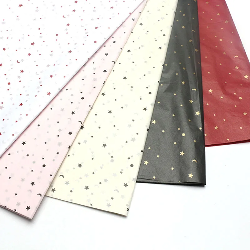 5Pcs/Set 50*70cm Star Moon Wrapping Paper Bouquet Gift Box Packing Gift Liner Flower Wrapping Paper