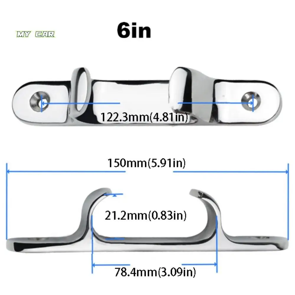 

316 Stainless Steel Boat Rope Guide Polished Silver 102mm Size Straight Fairlead Straight Design 4/5/6/8 Inch Line Cleat