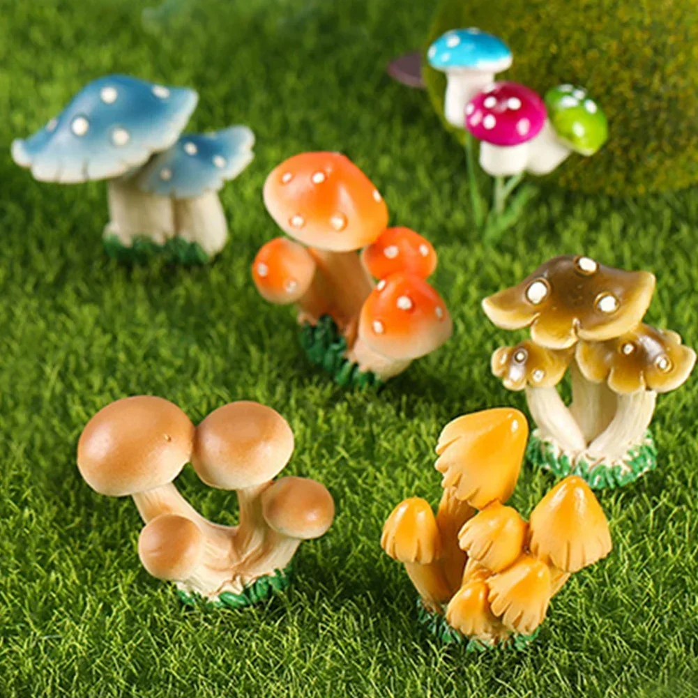 Ornaments Simulation Mushroom Resin Small Mushroom Statue Large Garden Mushroom Decorative Desktop Decoration Micro Landscape