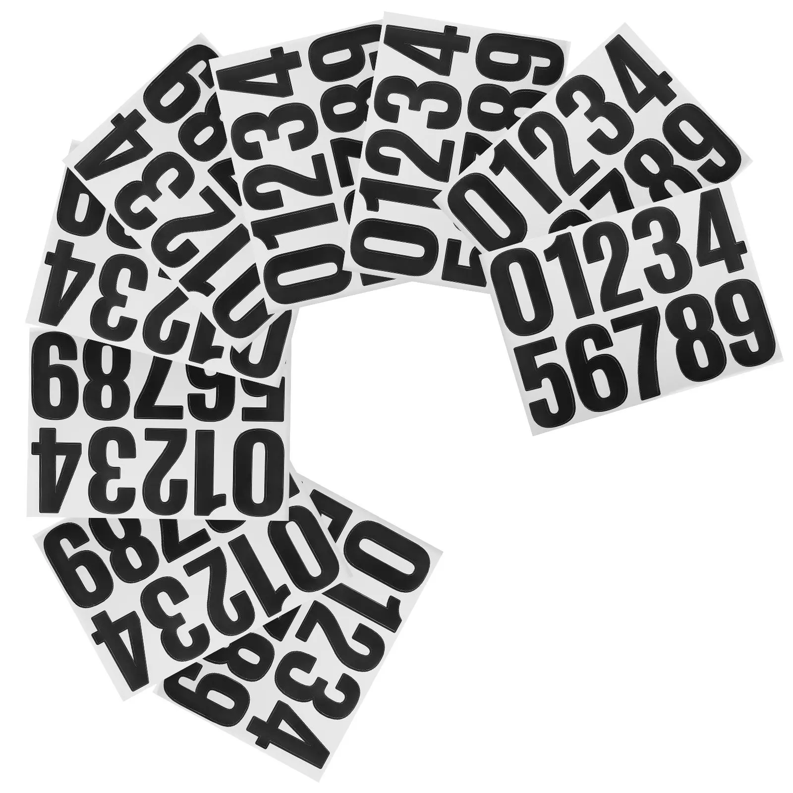 10 Sheets Waterproof Number Stickers Self Adhesive Numbers Decals Mailbox Sticker Stick Address Numbers for Home Cars