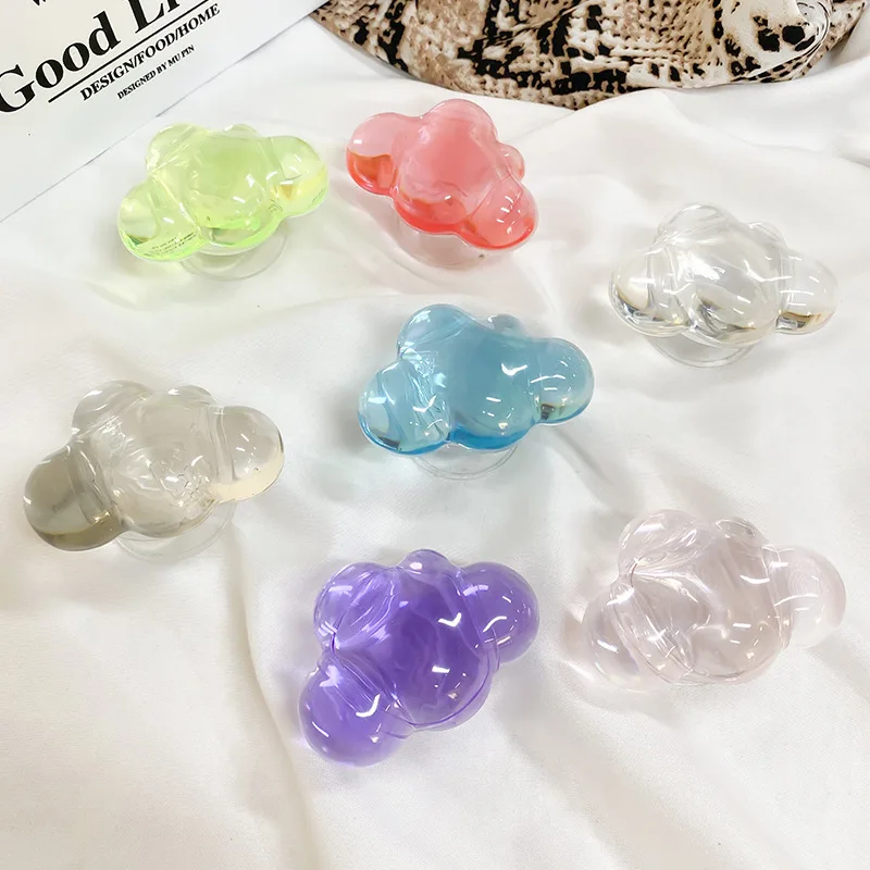 Supporto per airbag per telefono cellulare con colla a goccia Supporto per cuscino d'aria pigro da tavolo Supporto per anello portatile in tinta unita con nuvola di cartone animato creativo