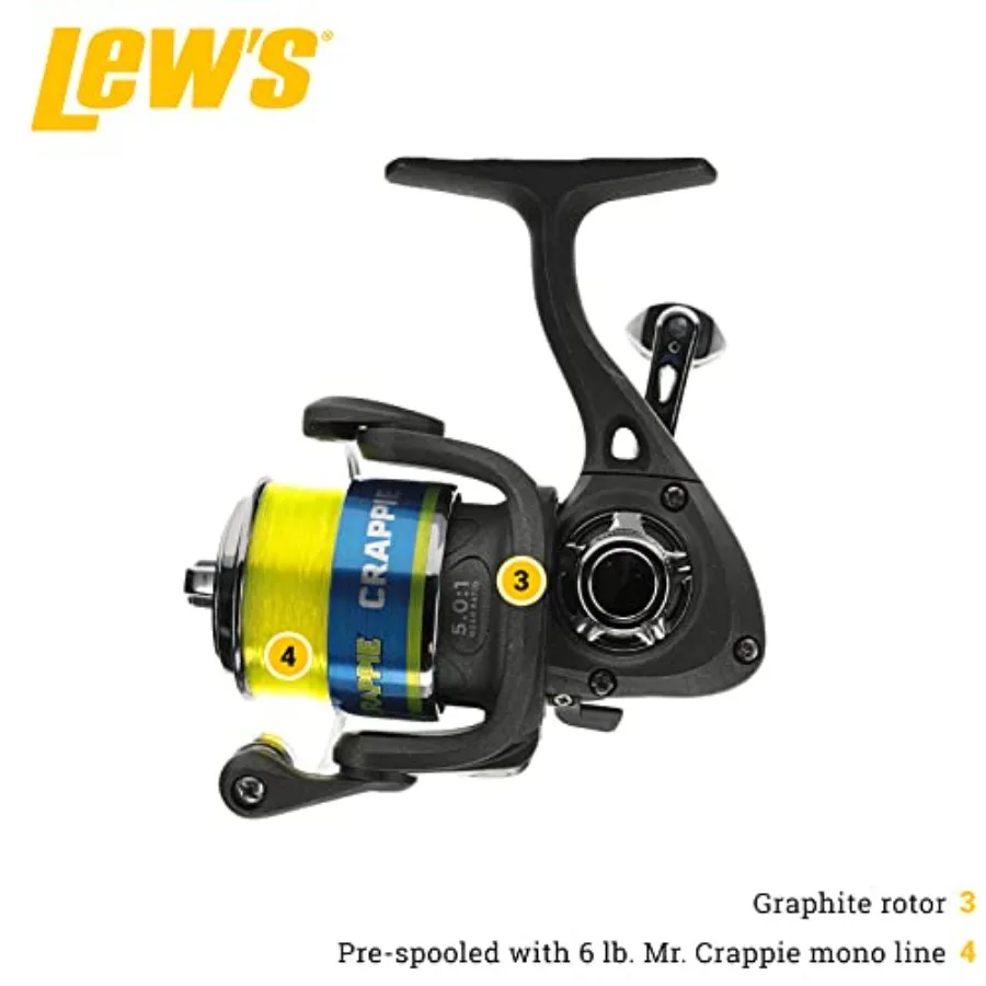 كرابي الرعد الغزل بكرة وقضيب الصيد كومبو 2 قطعة IM6 الجرافيت فارغة لصيد الأسماك كرابي الدقيقة مع قابل للتعديل #3