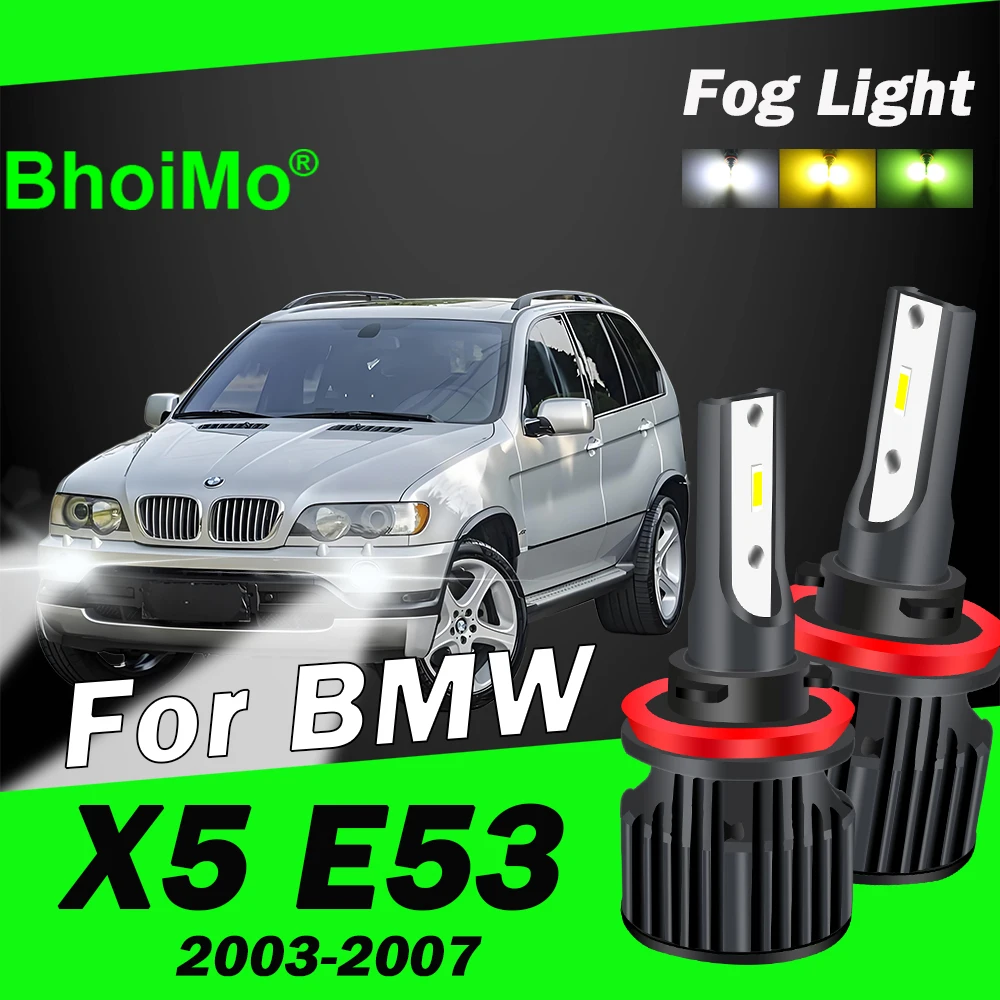 

BhoiMo For BMW X5 E53 Led Bulb Front Fog Lights 2003 2004 2005 2006 2007 Car Auto Lamps