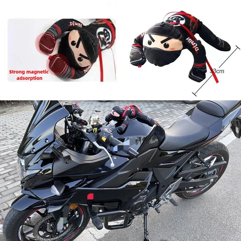 Magnetic Attraction Motorcycle Decorative Accessories Ninja Motorcycle Doll Car Roof Fuel Tank Doll Moto Body Universal Type