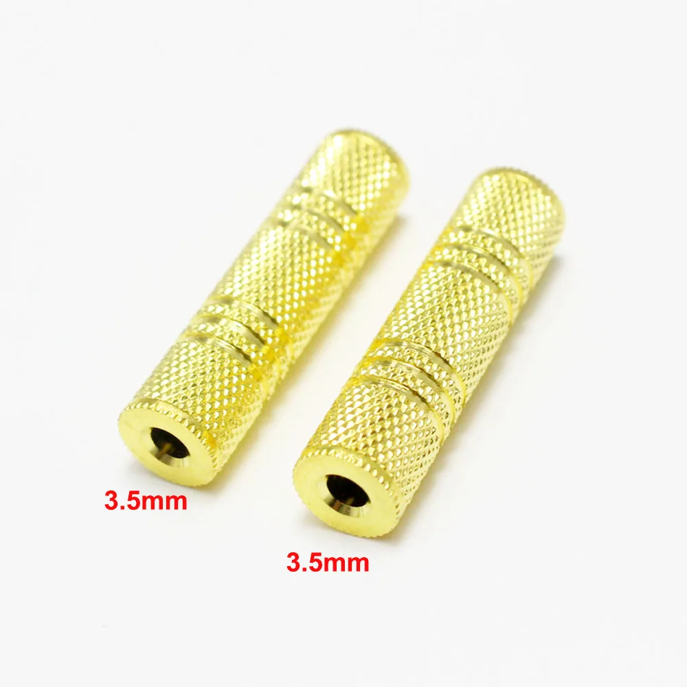2Pcs 3.5mm Jack Coupler Gold Plated 3.5 Mm Female to 3.5mm Female Jack Plug Audio Stereo Coupler Socket Adapter Connectors