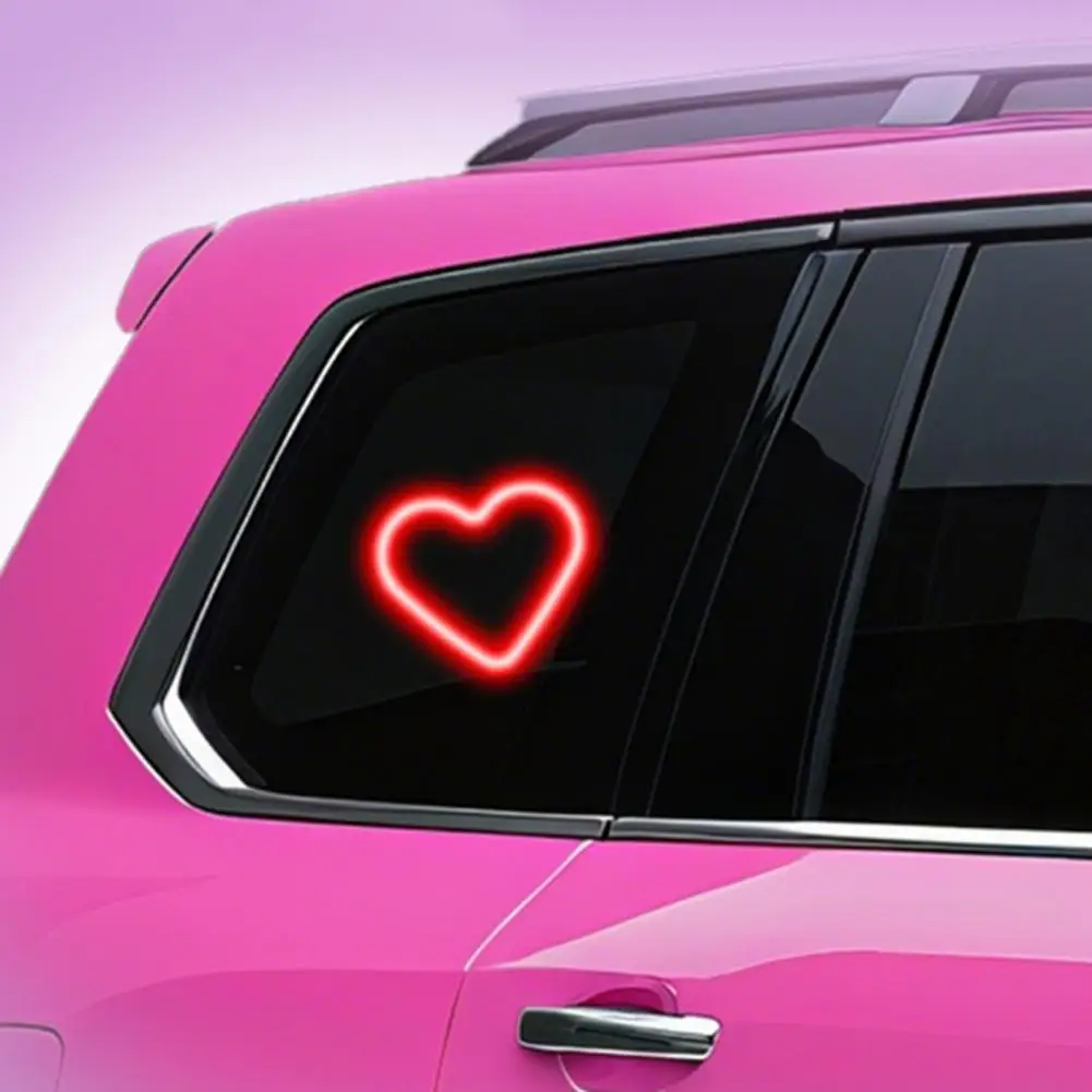 

Neon Lights with Suction Cup Base Heart-shaped Led Car Light Solar Powered Led Heart Neon Light for Car Window Wireless Auto