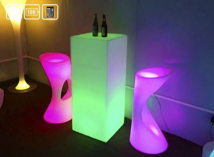LED-Barmöbel, drehbare Formmöbel, leuchtende Barstühle, leuchtende Möbel