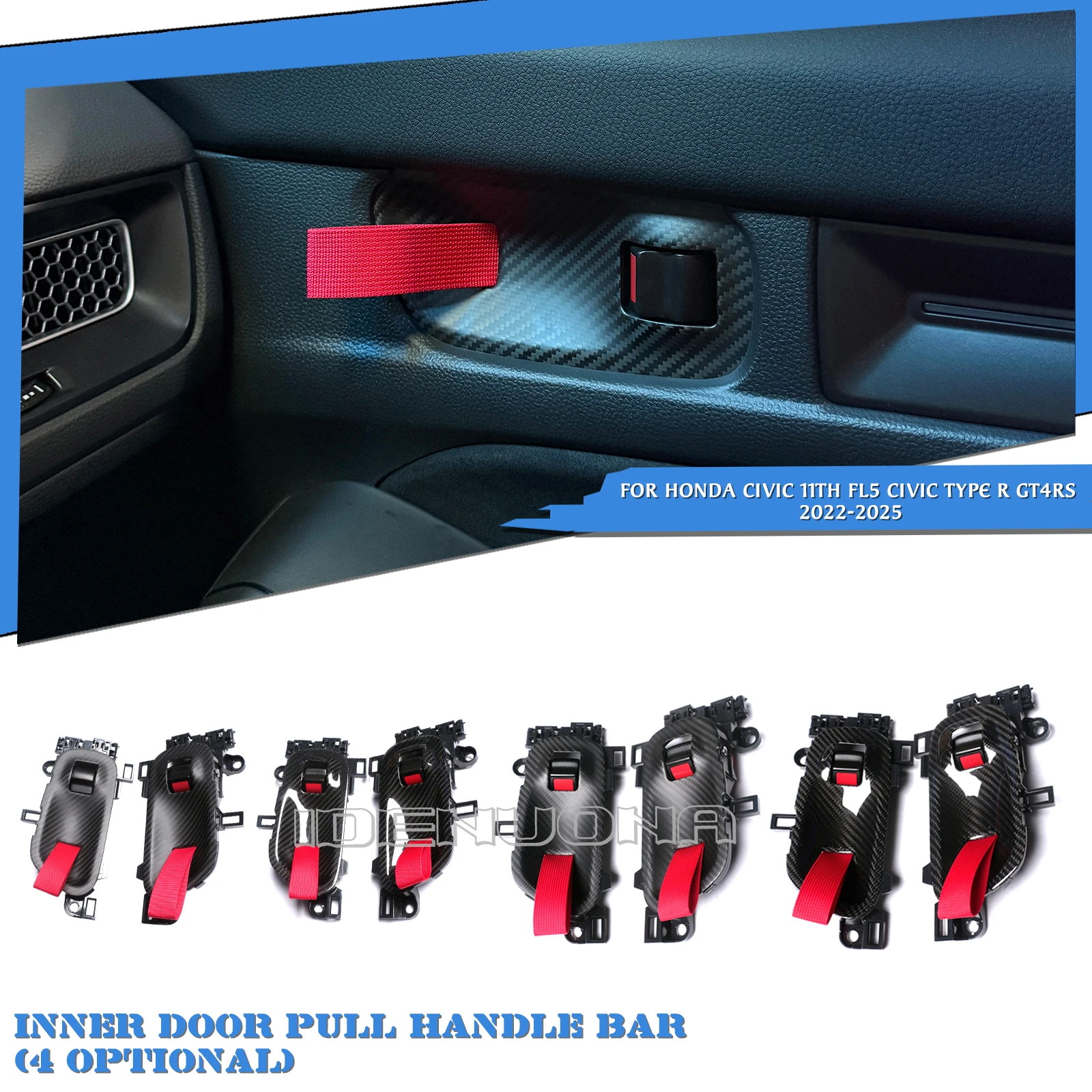 

2pcs Racing Style Car Interior Door Handle Pull Puller Bar For Honda Civic 11th TYPE-R FL5 GT4R 2022 2023 2024 2025