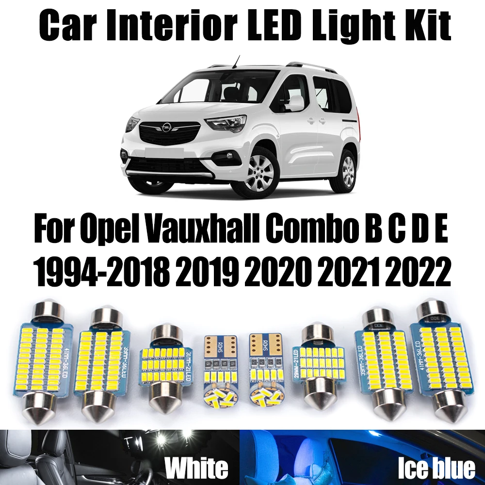 

Canbus For Opel Vauxhall Combo B C D E 1994- 2016 2017 2018 2019 2020 2021 2022 Car Accessories LED Interior Map Dome Light Kit